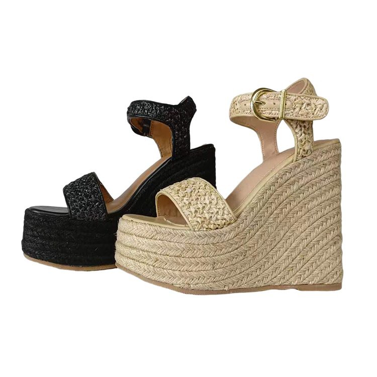 Nêm Espadrille Đen Nữ